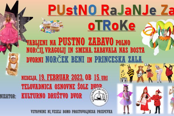 Vabljeni na 15. pustno rajanje za otroke