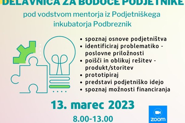 Vabljeni na brezplačno podjetniško delavnico