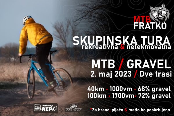 Vabljeni na skupinsko MTB turo športnega društva Fratko
