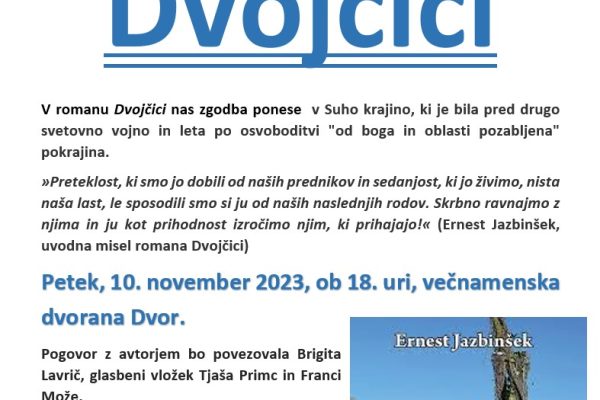 Vabljeni na predstavitev knjige Dvojčici