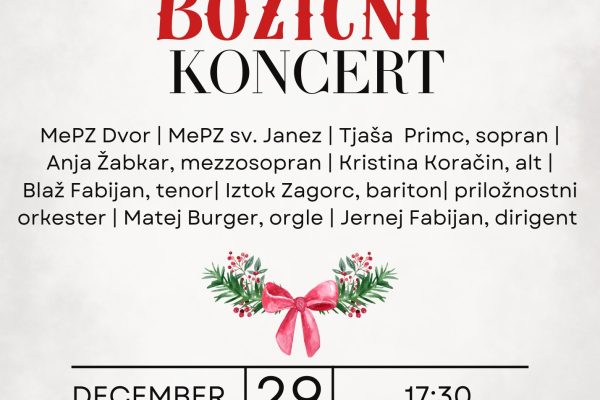 Vabljeni na božični koncert MePZ Dvor