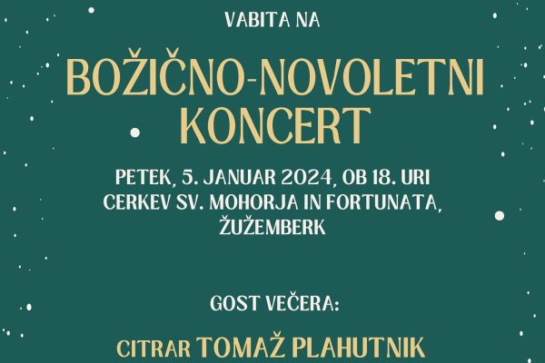 Vabljeni na božično-novoletni koncert pevskih zborov župnije Žužemberk