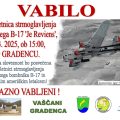 Vabilo na 80. obletnico strmoglavljenja ameriškega bombnika B-17 ‘Je Reviens’ v Gradencu