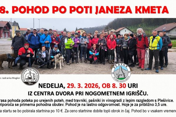 Vabljeni na pohod po poti Janeza Kmeta 2026