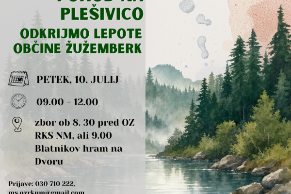 Vabljeni na pohod na Plešivico z OZ RKS Novo mesto